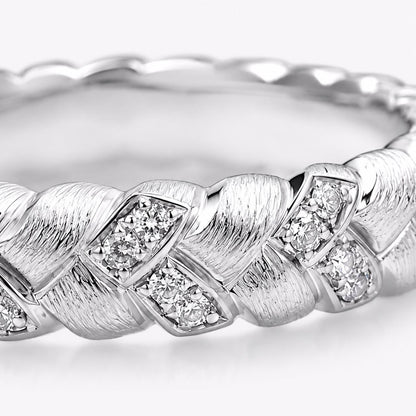 PT950 platinum natural diamond textured band 0.65ct worn view