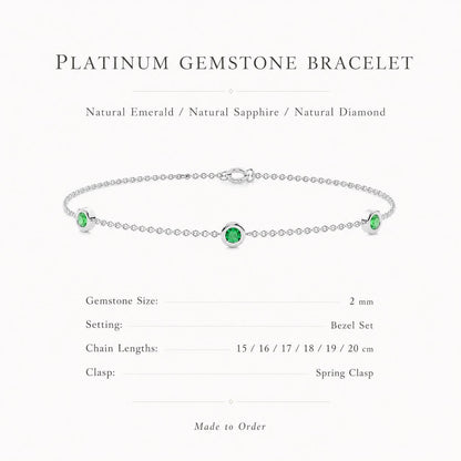 PT950 natural gemstone bracelet specification guide