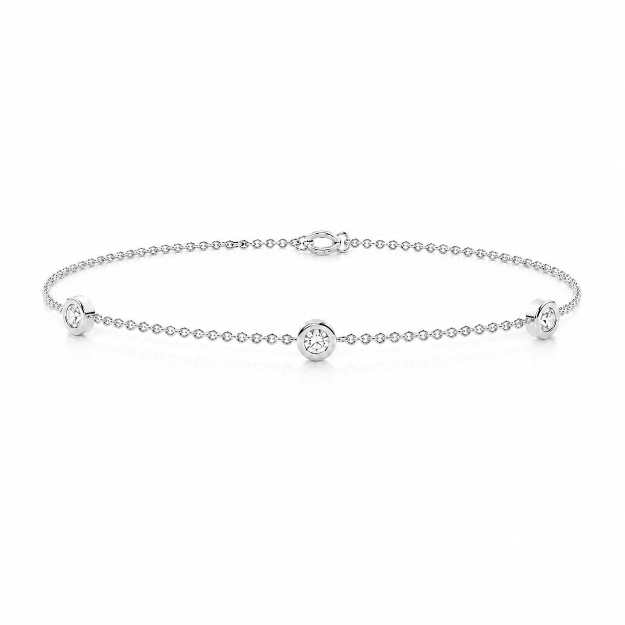 PT950 bracelet with three natural diamonds