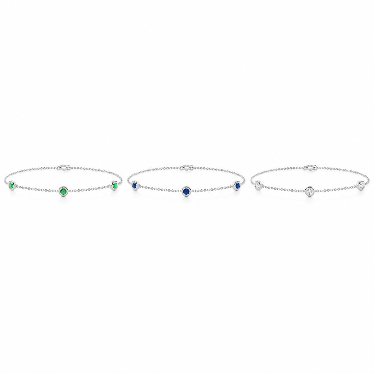 Emerald sapphire and diamond bracelet options