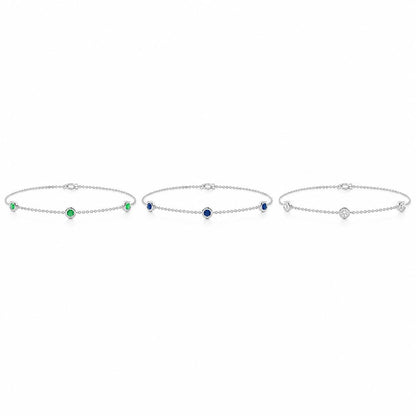 Emerald sapphire and diamond bracelet options