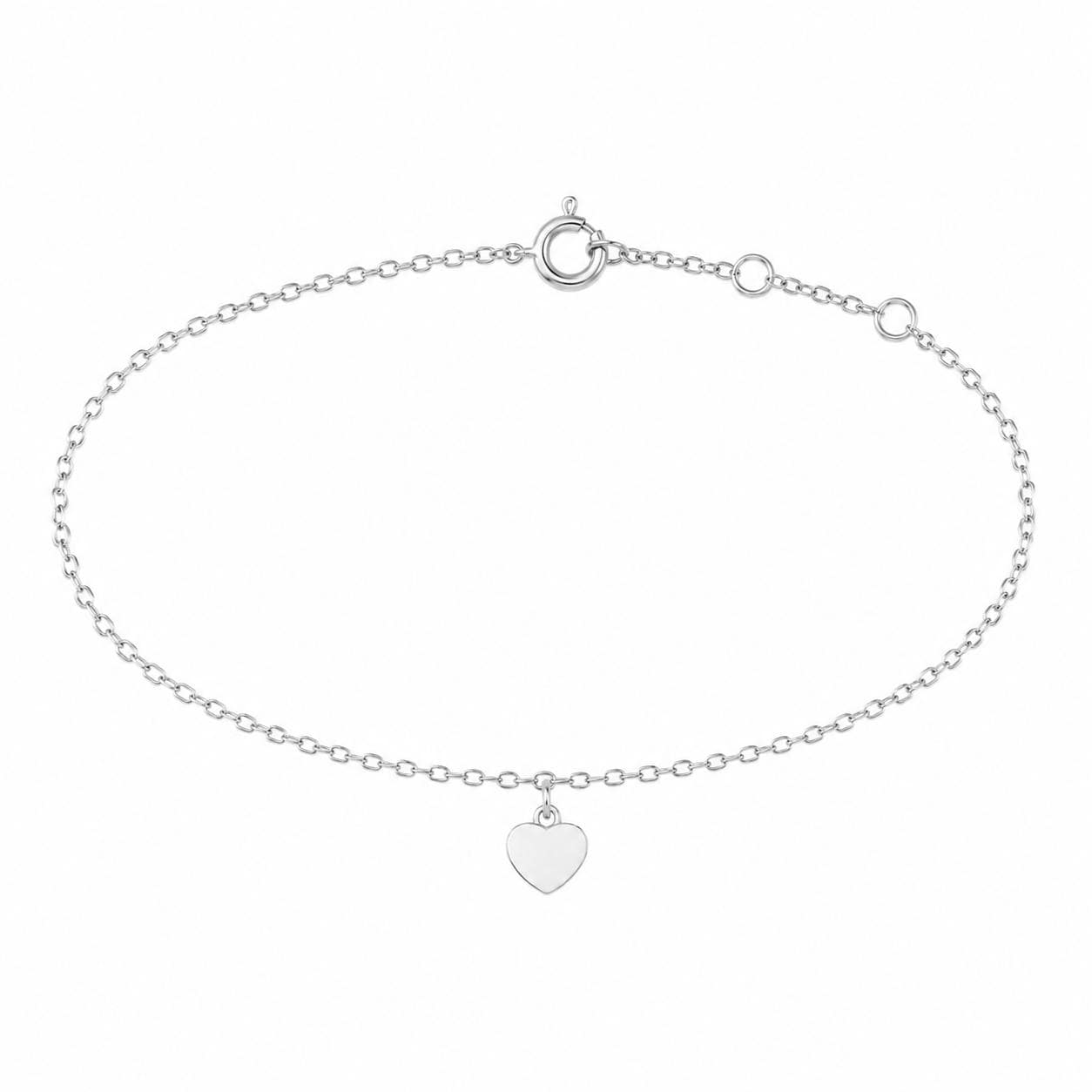 Full view of PT950 heart bracelet or anklet
