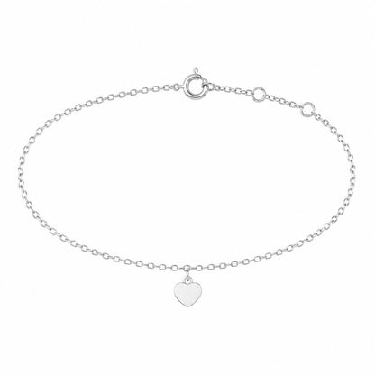 Full view of PT950 heart bracelet or anklet