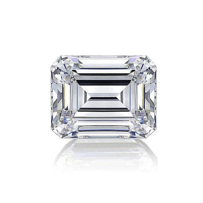 Emerald-cut lab-grown diamond on white