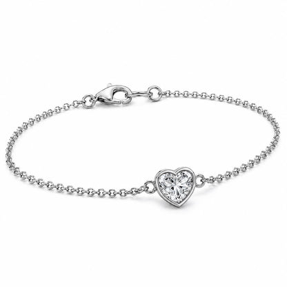 Heart lab diamond bracelet in PT950 platinum