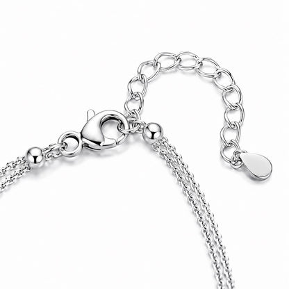 Lobster clasp and extender on platinum heart bracelet