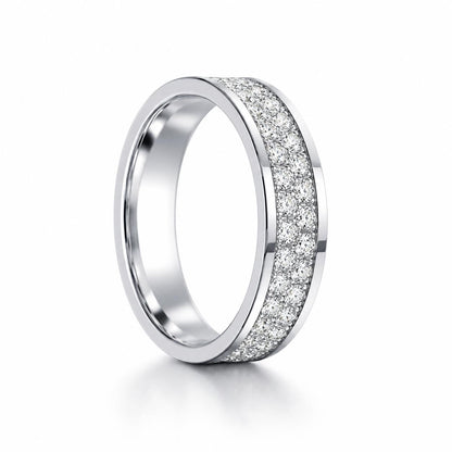 PT950 platinum full pave lab diamond wedding band 5mm scale and proportion view