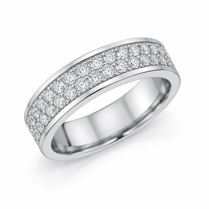 PT950 platinum full pave lab diamond wedding band 5mm material and design detail