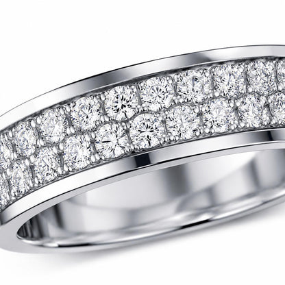 PT950 platinum full pave lab diamond wedding band 5mm close-up detail