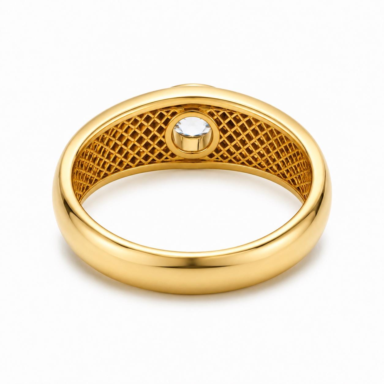 1ct round lab diamond solitaire ring in PT950 platinum or 18K gold scale and proportion view