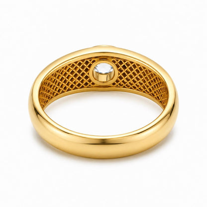 1ct round lab diamond solitaire ring in PT950 platinum or 18K gold scale and proportion view