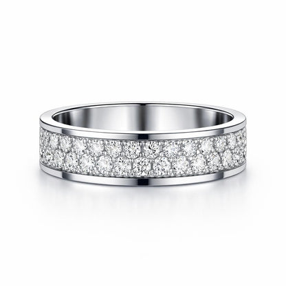 PT950 platinum full pave lab diamond wedding band 5mm front view