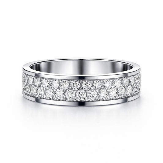 PT950 platinum full pave lab diamond wedding band 5mm front view