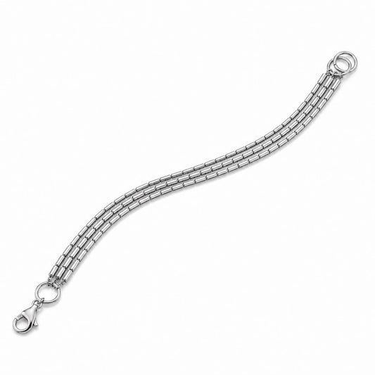 PT950 platinum three-strand faceted chain bracelet on white
