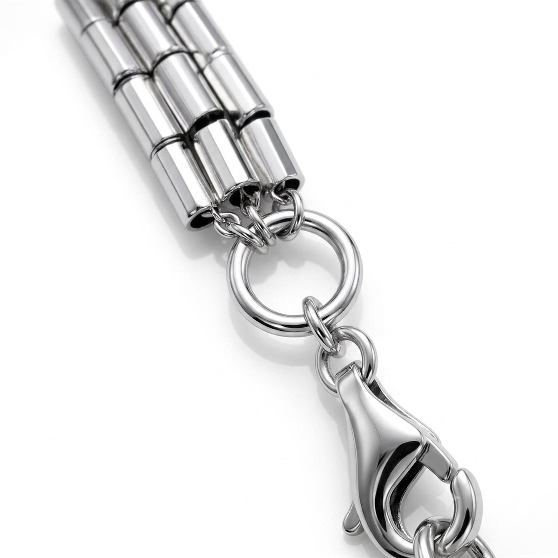 Lobster clasp on PT950 three-strand bracelet