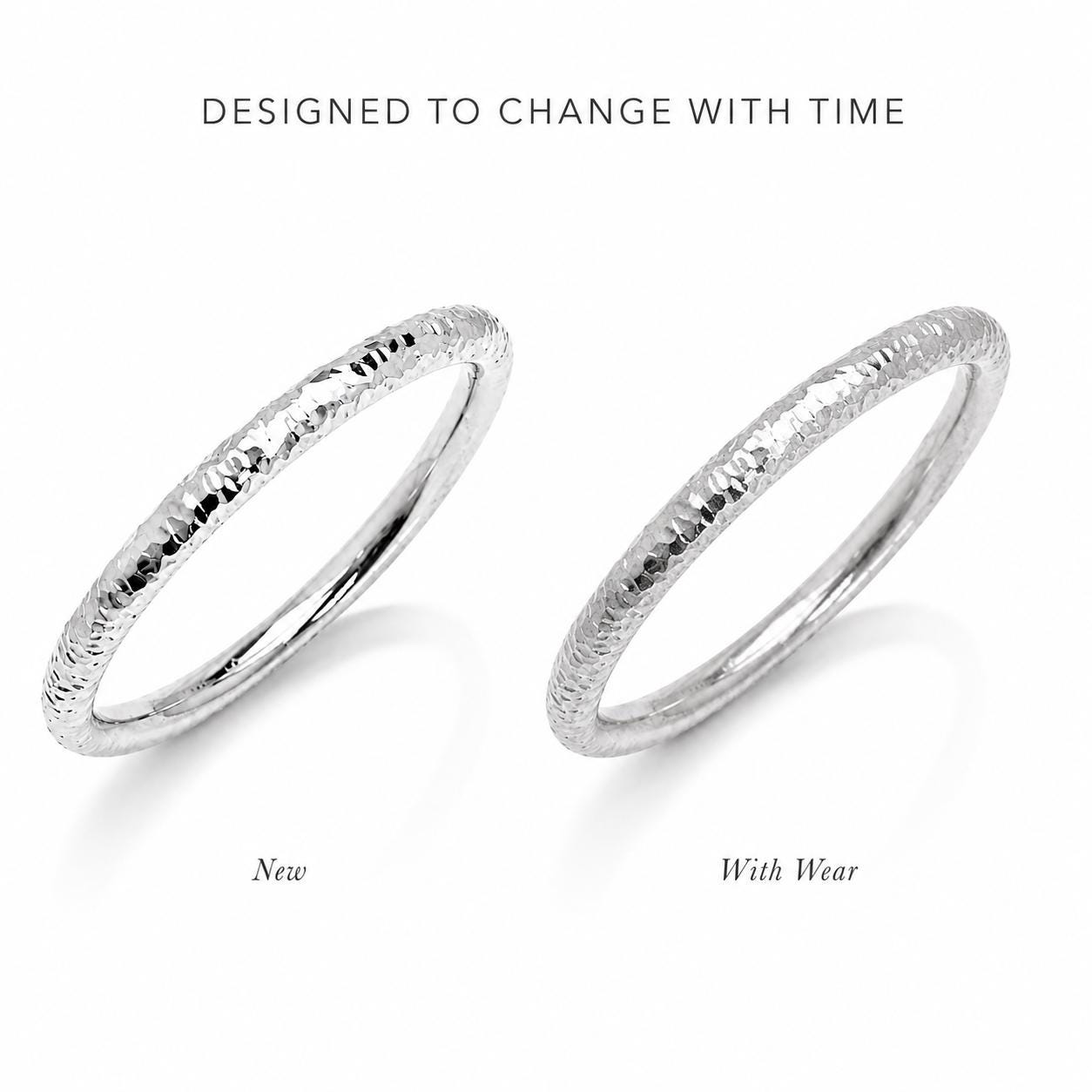PT950 platinum faceted slim wedding band 2mm setting and finish detail