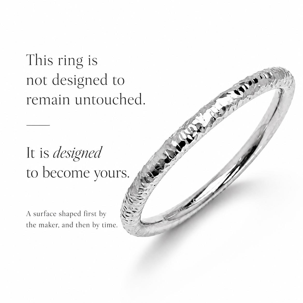 PT950 platinum faceted slim wedding band 2mm scale and proportion view