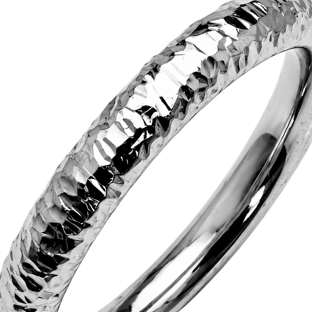 PT950 platinum faceted slim wedding band 2mm worn view