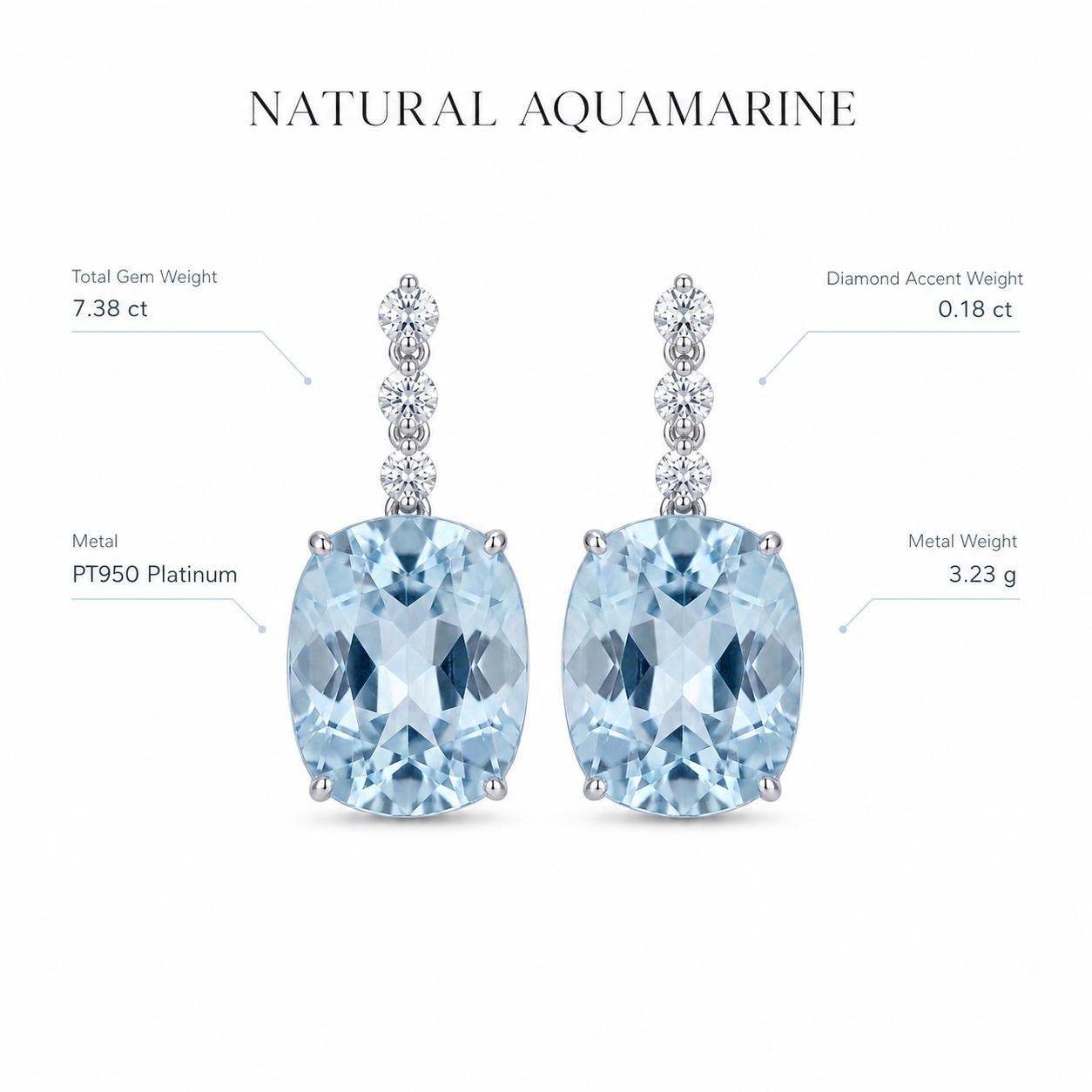 Aquamarine diamond earrings size and specification guide