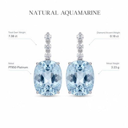 Aquamarine diamond earrings size and specification guide